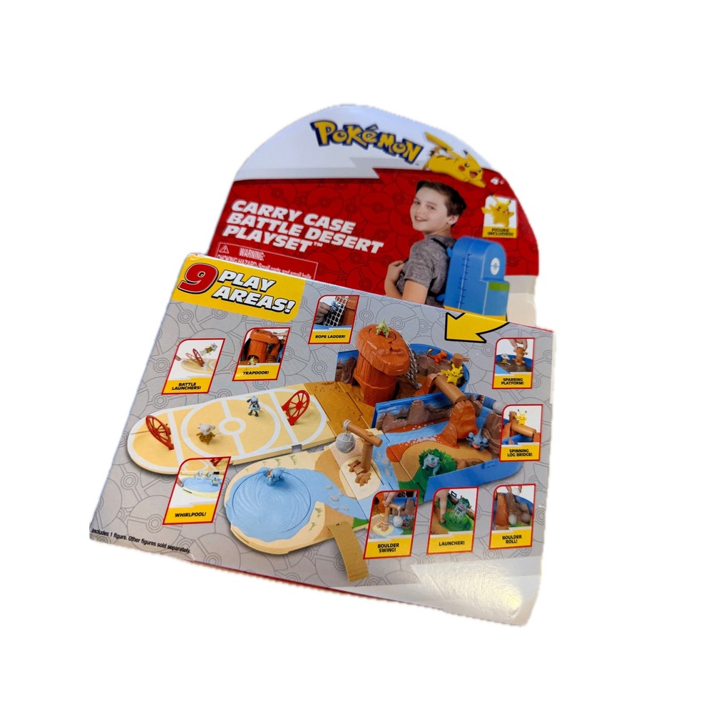 Pokémon Carry Case Battle Desert Figure Playset – Pikachu – New